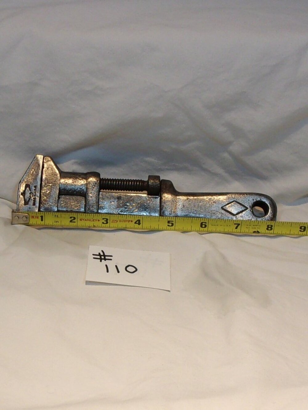 VINTAGE 8" MONKEY WRENCH BY FRISCO CO.-MADE IN USA-STEEL HANDLE-FULLY ADJUSTABLE